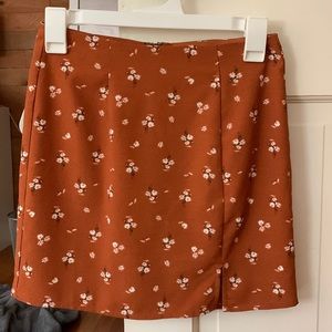 Aeropostale orange/brown mini skirt with flowers